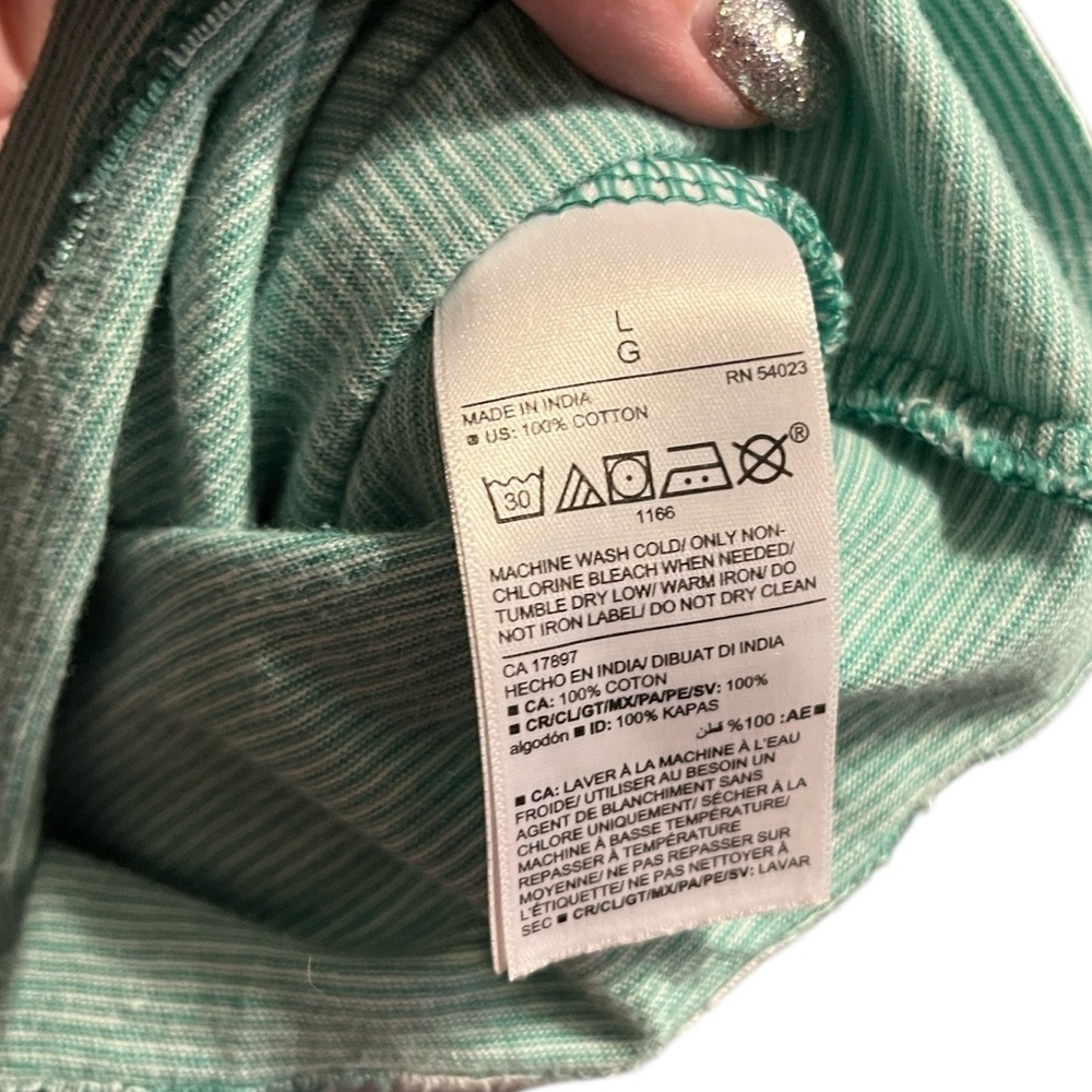 Old Navy Mint Green & White Striped Tee - Picture 7 of 7